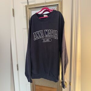 Navy Blue Size Large Women’s Crewneck Oversized Fit, Anna Maria Island